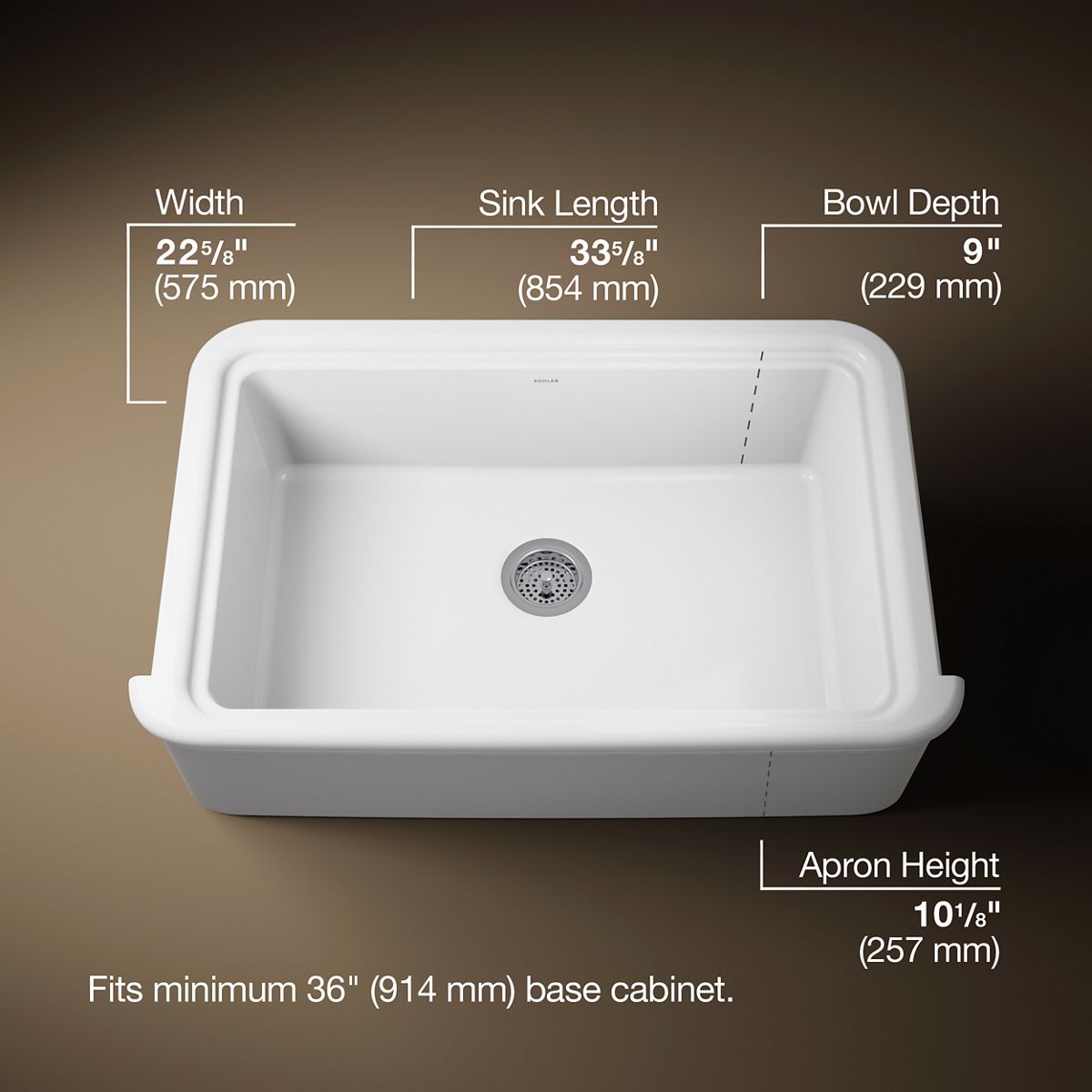 Audrine™ by Studio McGee 35-1/2" undermount single-bowl farmhouse kitchen sink
