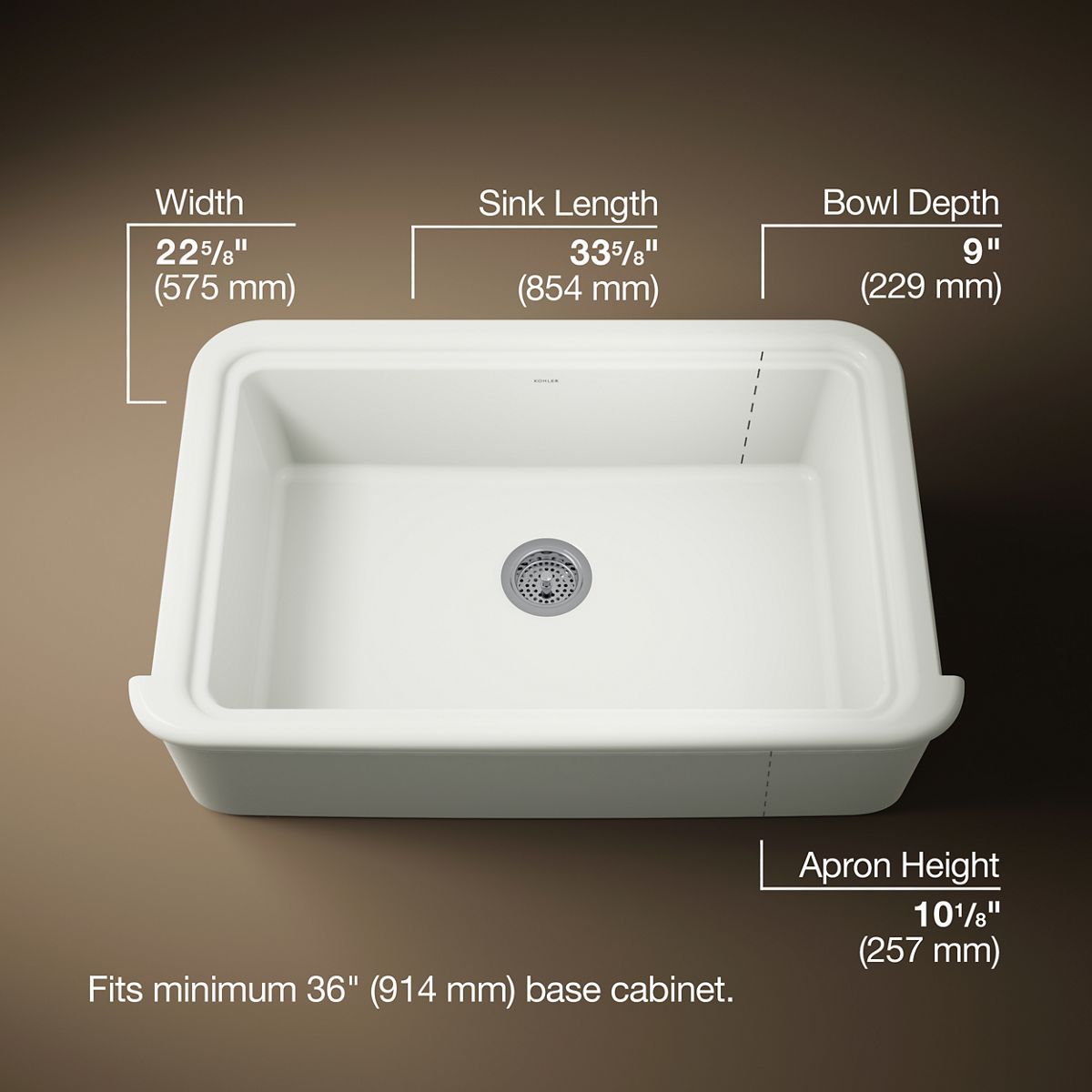 Audrine™ by Studio McGee 35-1/2" undermount single-bowl farmhouse kitchen sink