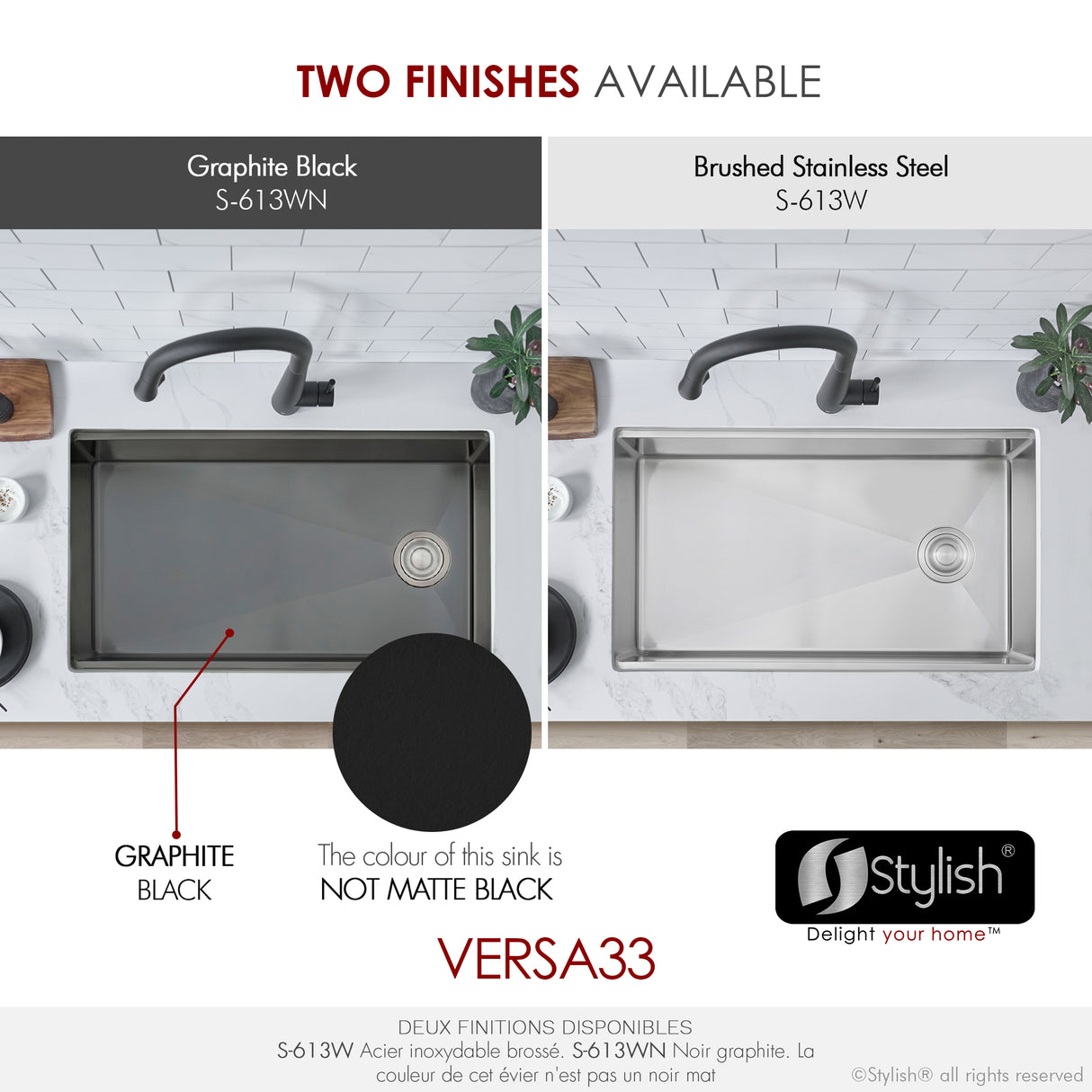 STYLISH 33 inch Workstation Single Bowl Undermount 16 Gauge Stainless Steel Kitchen Sink with Built in Accessories