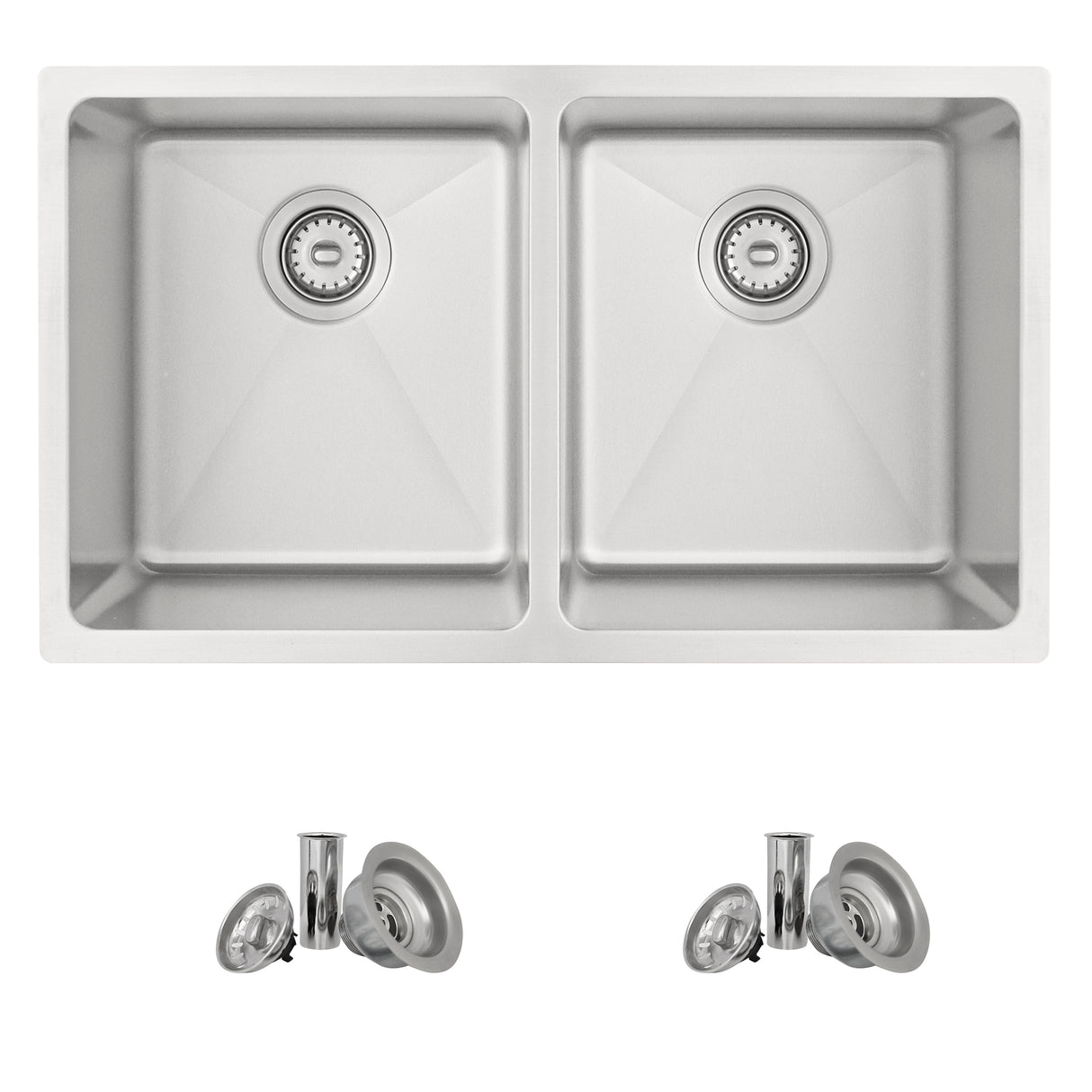 STYLISH 31 inch Double Bowl Undermount Stainless Steel Kitchen Sink