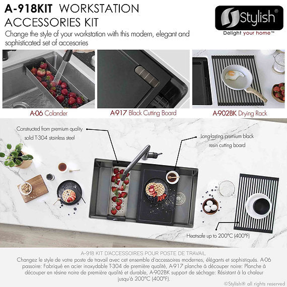 Workstation Black Accessories Kit For Versa Series A-918KIT