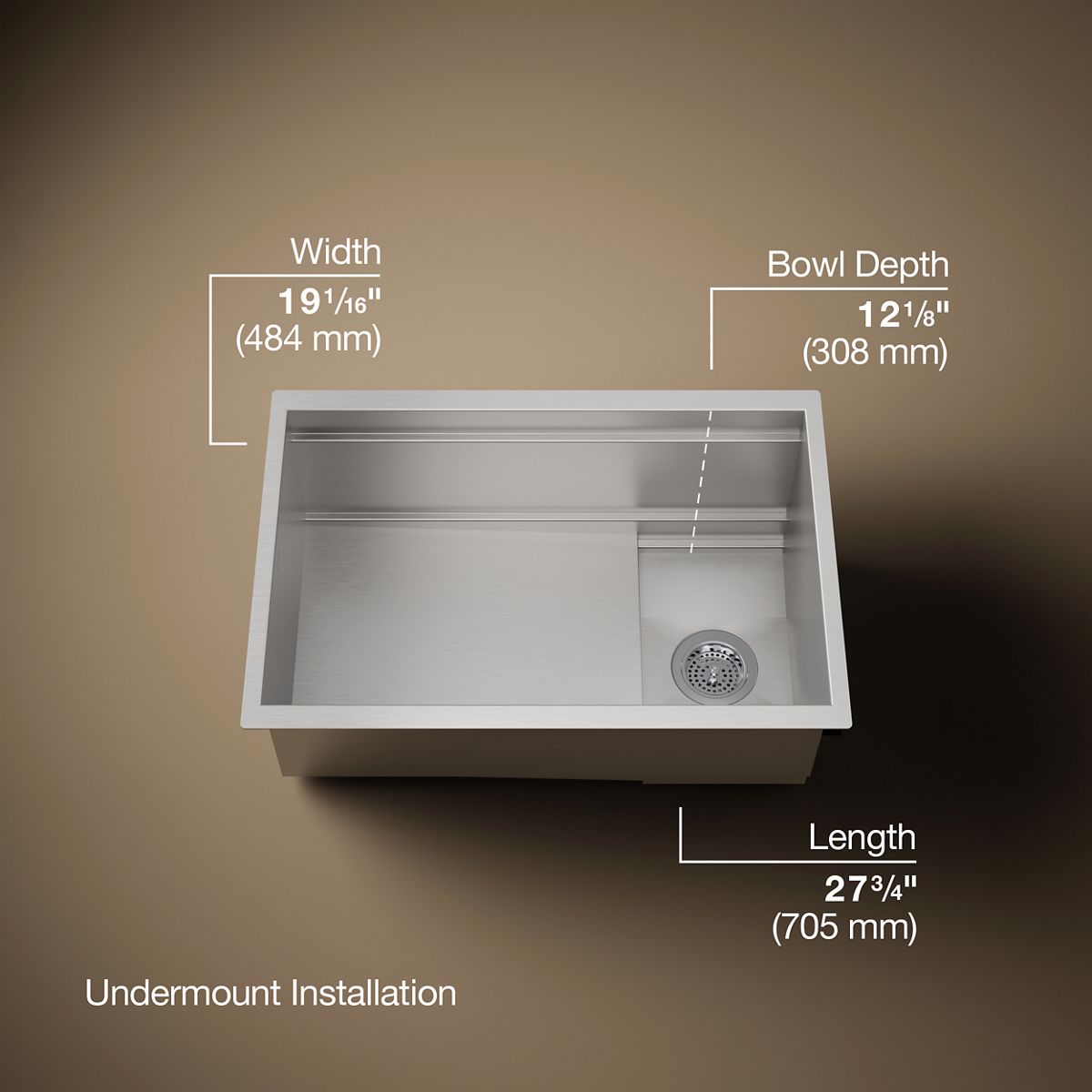 Synthos™ 27-3/4" undermount single-bowl kitchen sink