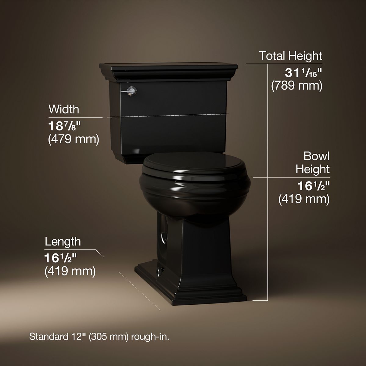 Memoirs® Stately Two-piece elongated toilet, 1.28 gpf