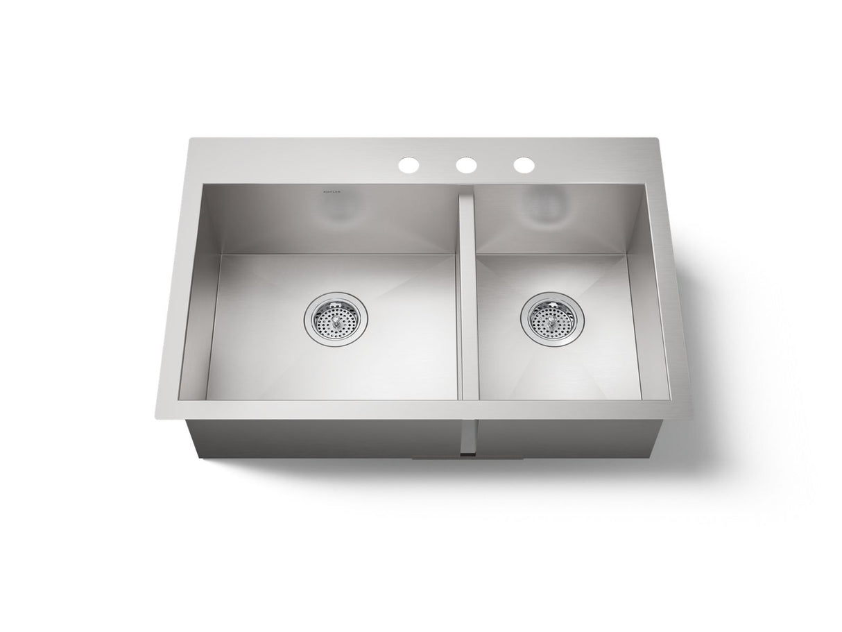 Vault™ 33" top-/undermount double-bowl kitchen sink