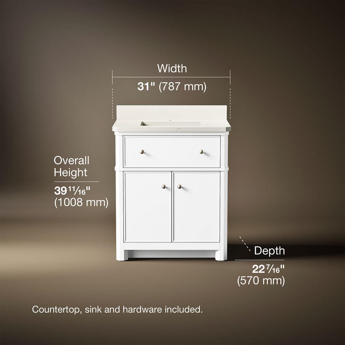Claude™ by Studio McGee 30" bathroom vanity cabinet with sink and quartz top