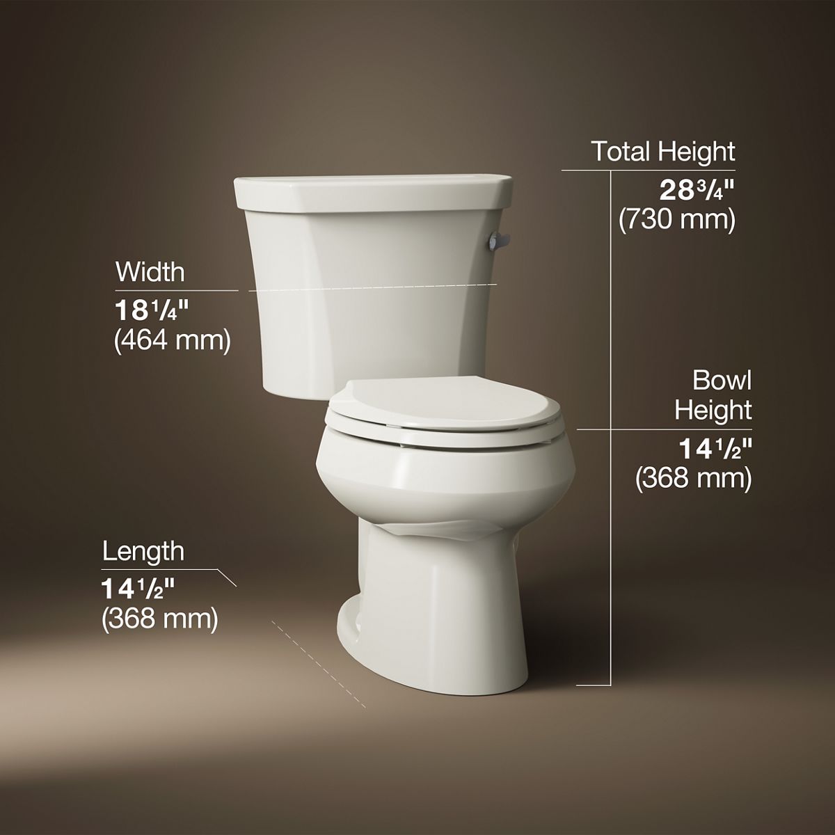 Wellworth® Two-piece elongated toilet, 1.28 gpf