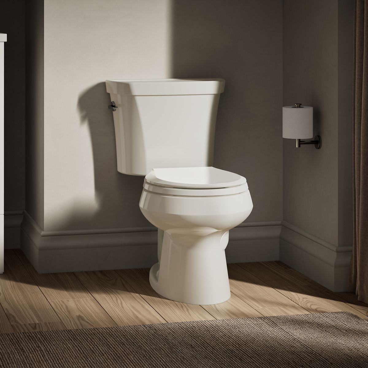 Wellworth® Two-piece round-front toilet, dual-flush