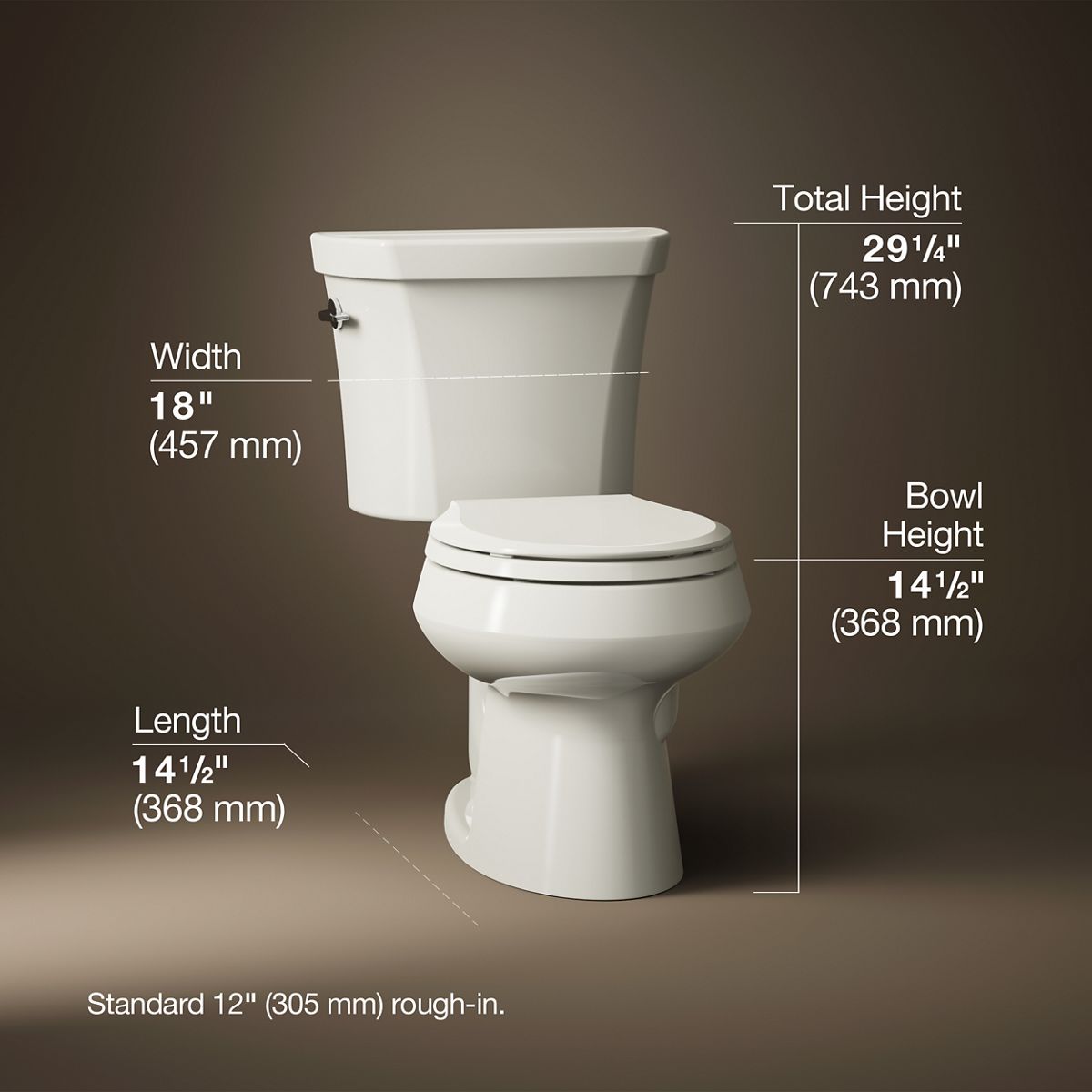 Wellworth® Two-piece round-front toilet, dual-flush