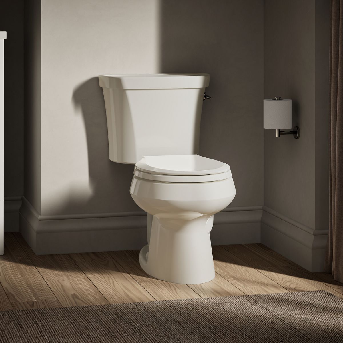 Wellworth® Two-piece round-front toilet, dual-flush