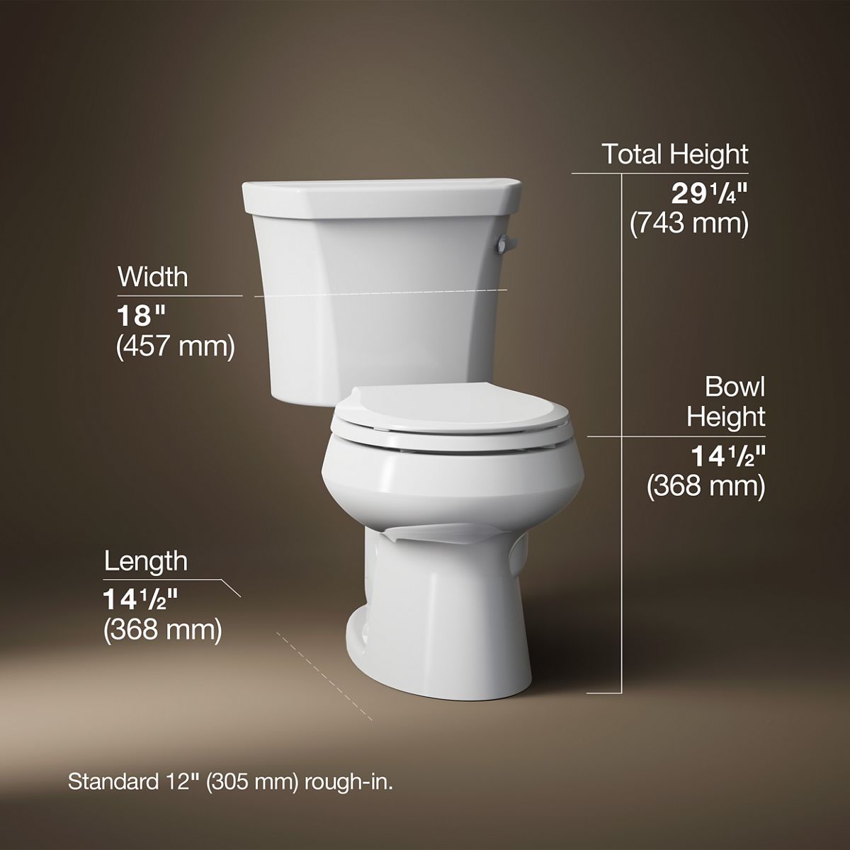 Wellworth® Two-piece round-front toilet, 1.28 gpf