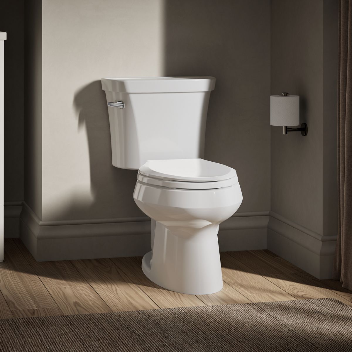 Wellworth® Two-piece elongated toilet, 1.28 gpf