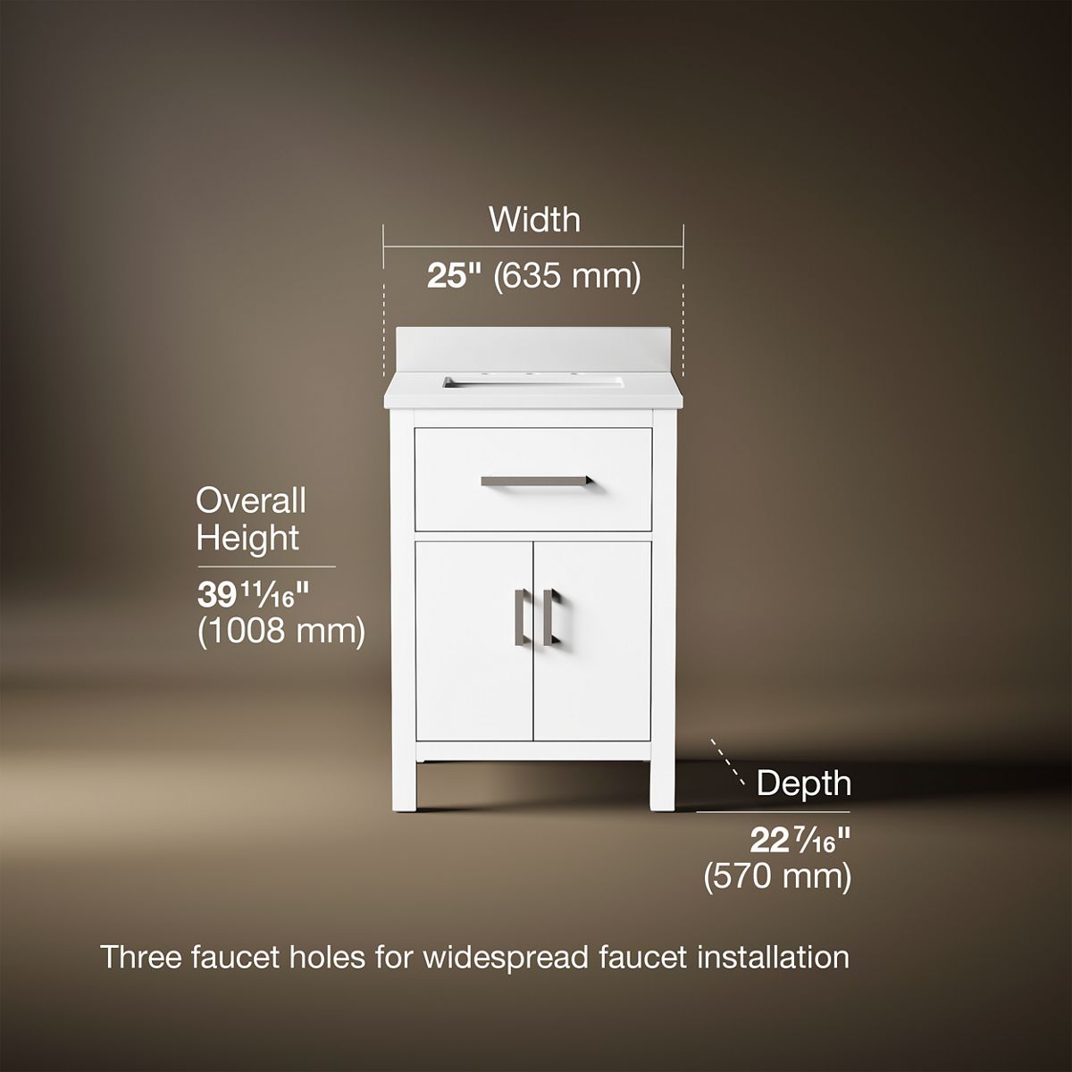 Kresla® 24" bathroom vanity cabinet with sink and quartz top