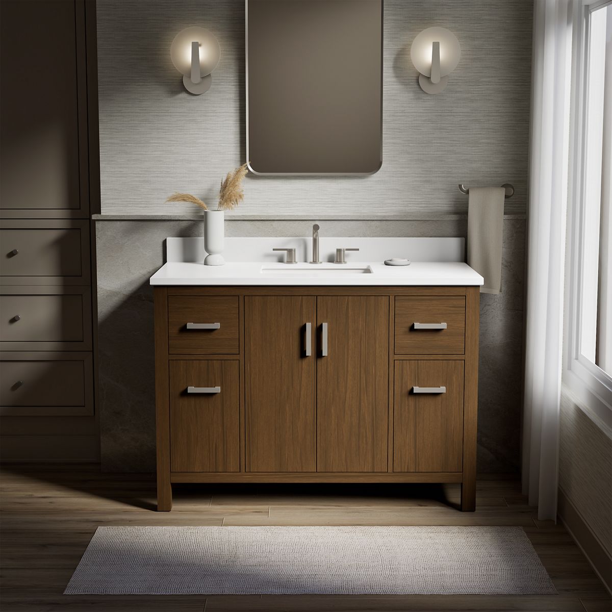 Kresla® 48" bathroom vanity cabinet with sink and quartz top