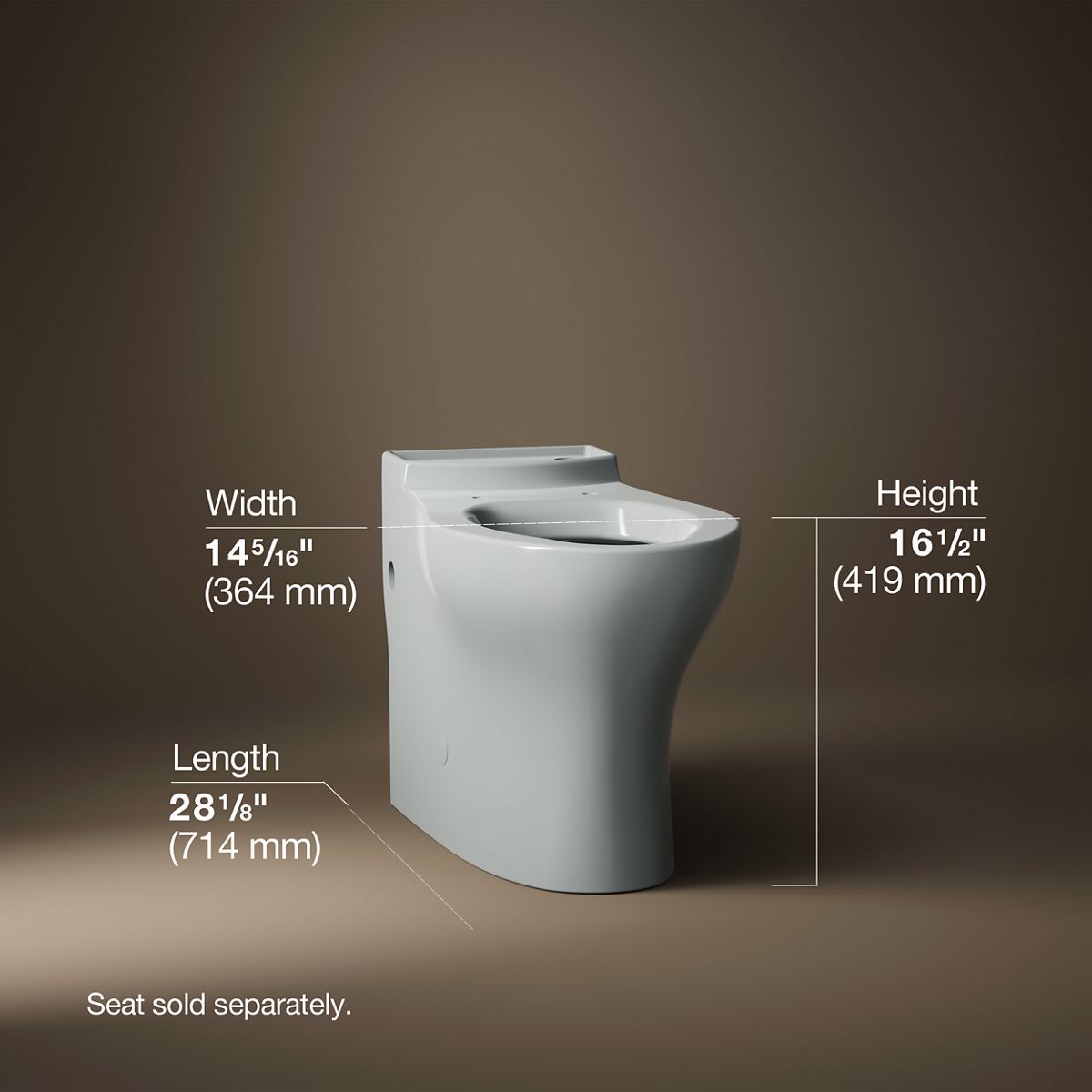 Persuade® Elongated toilet bowl with skirted trapway