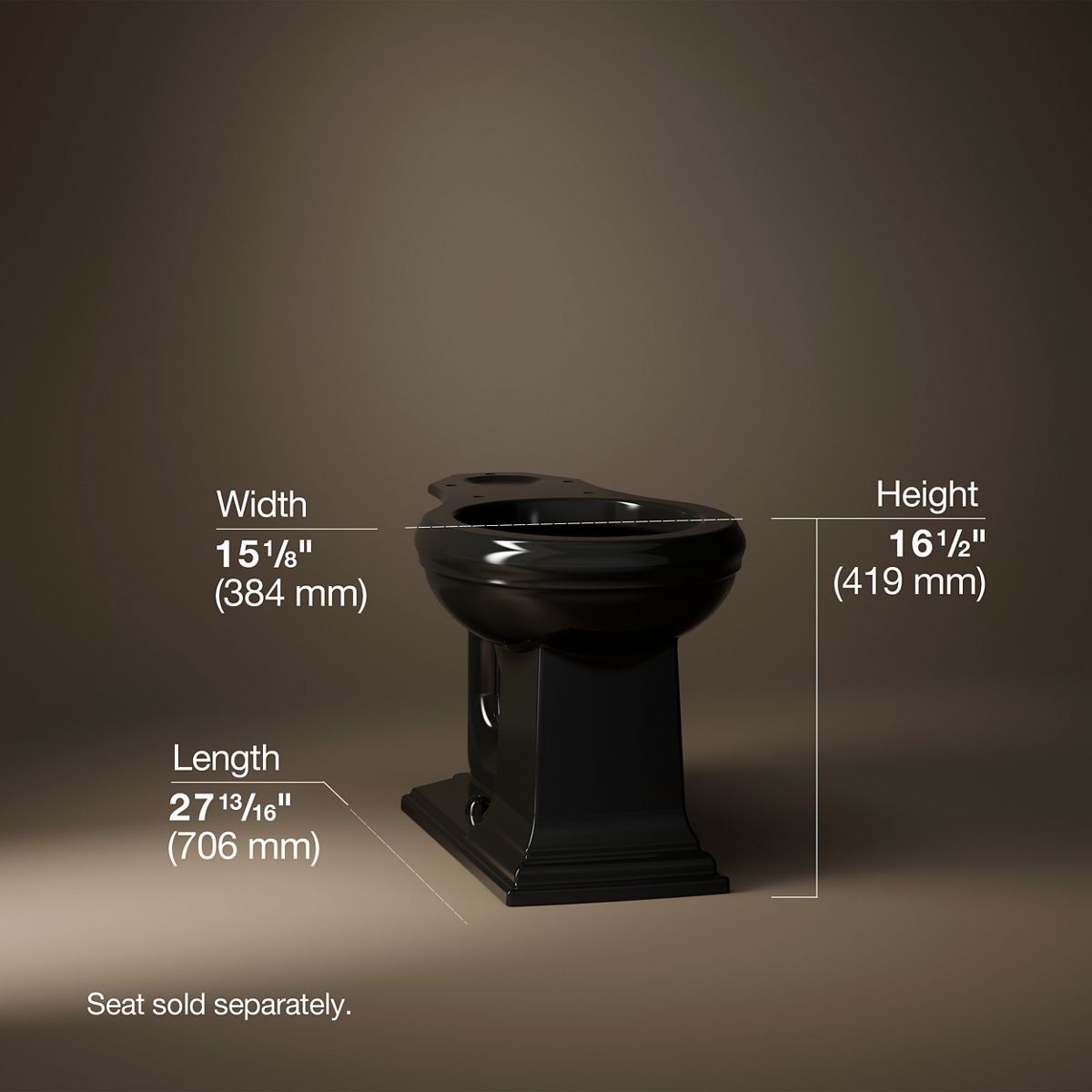 Memoirs® Round-front bowl with exposed trapway