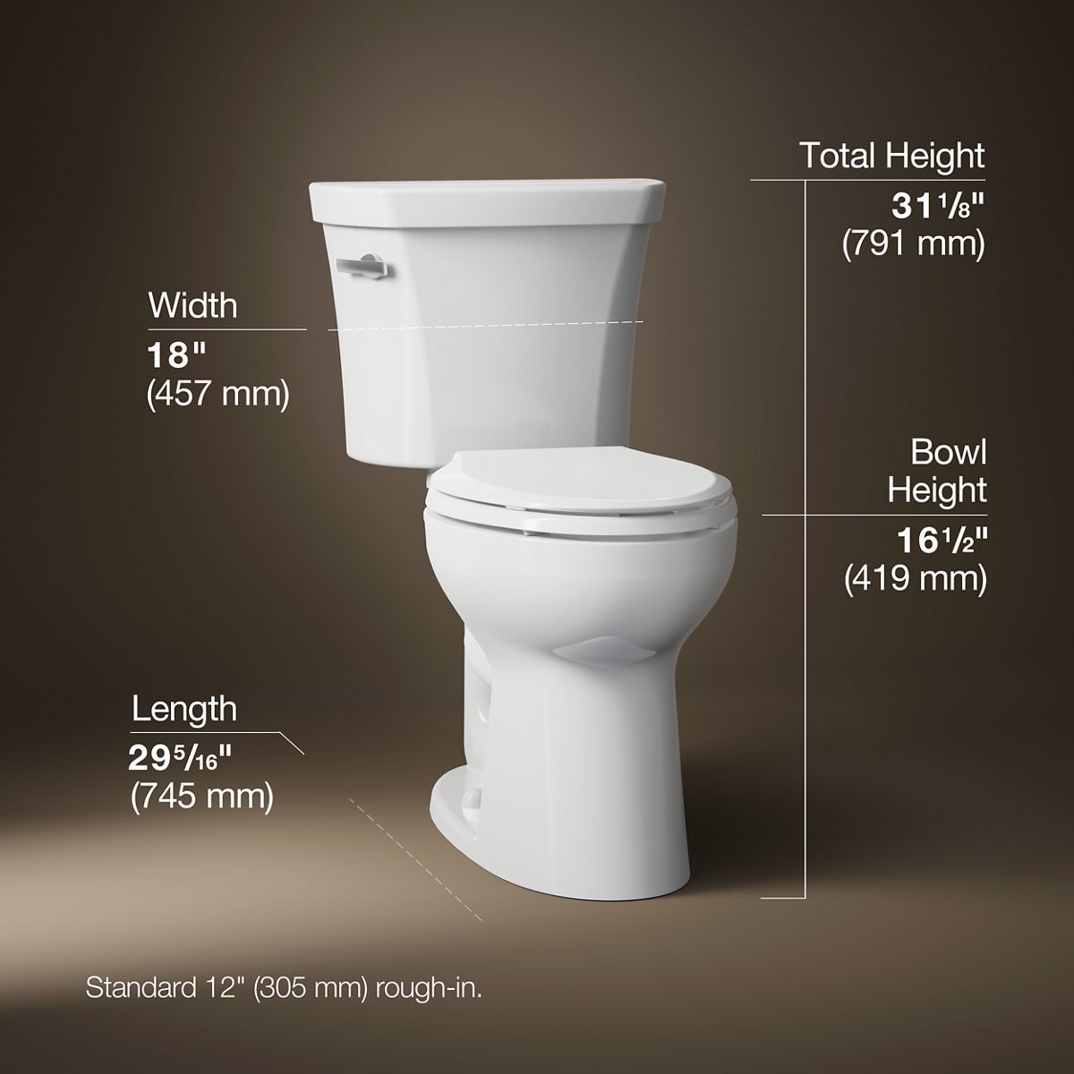 Highline® Two-piece elongated toilet, 1.6 gpf