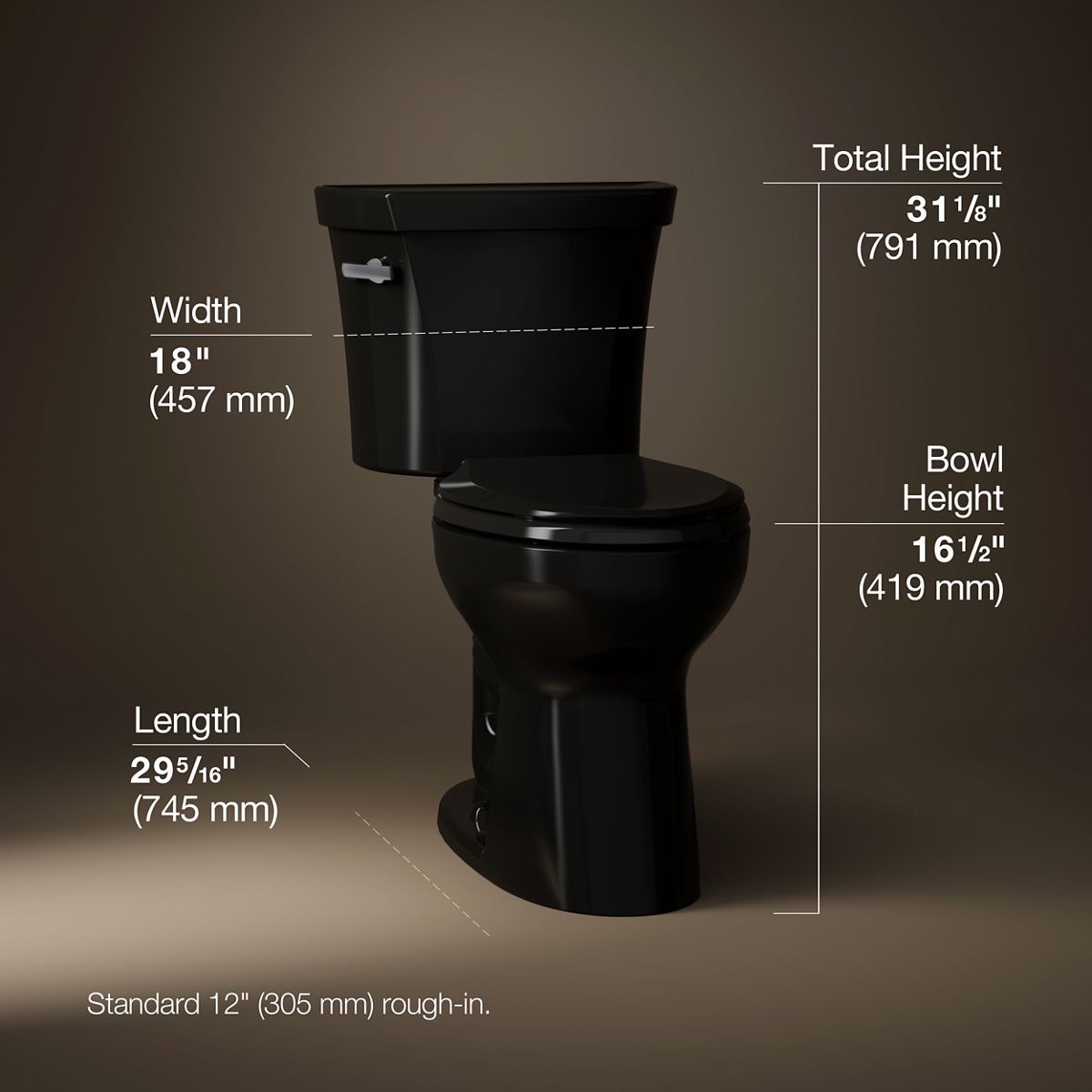 Highline® Two-piece elongated toilet, 1.6 gpf
