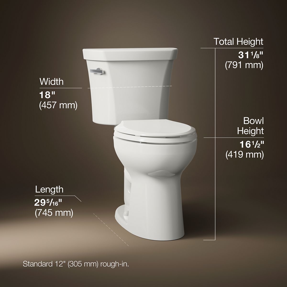 Highline® Two-piece elongated toilet, 1.6 gpf
