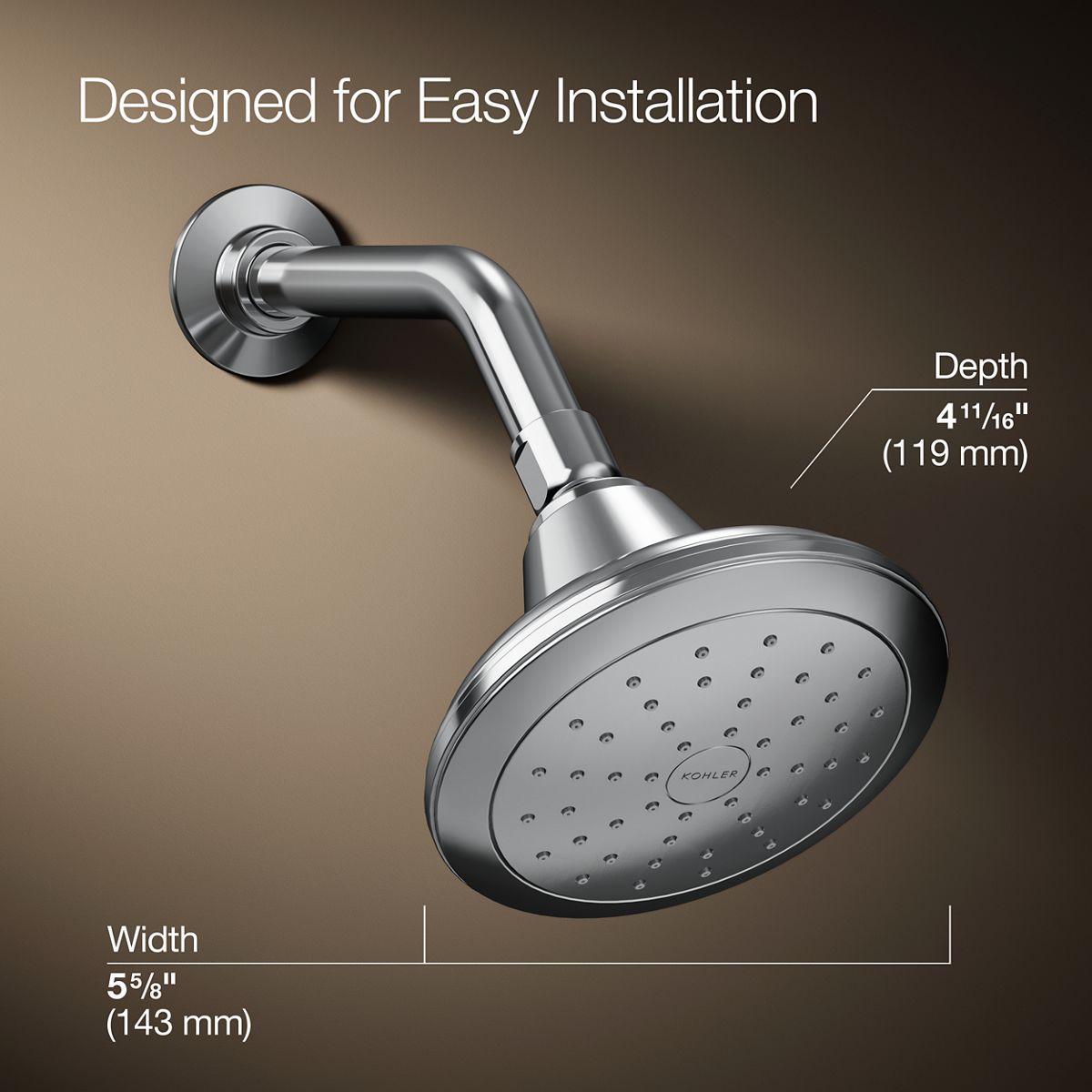 Pinstripe® Single-function showerhead, 2.5 gpm