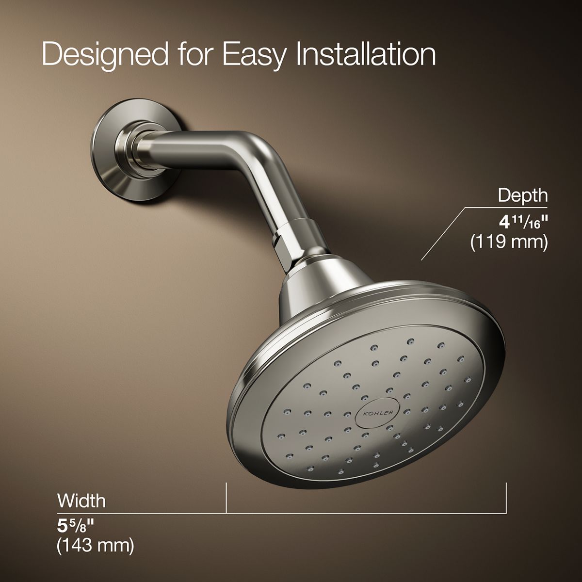 Pinstripe® Single-function showerhead, 2.5 gpm