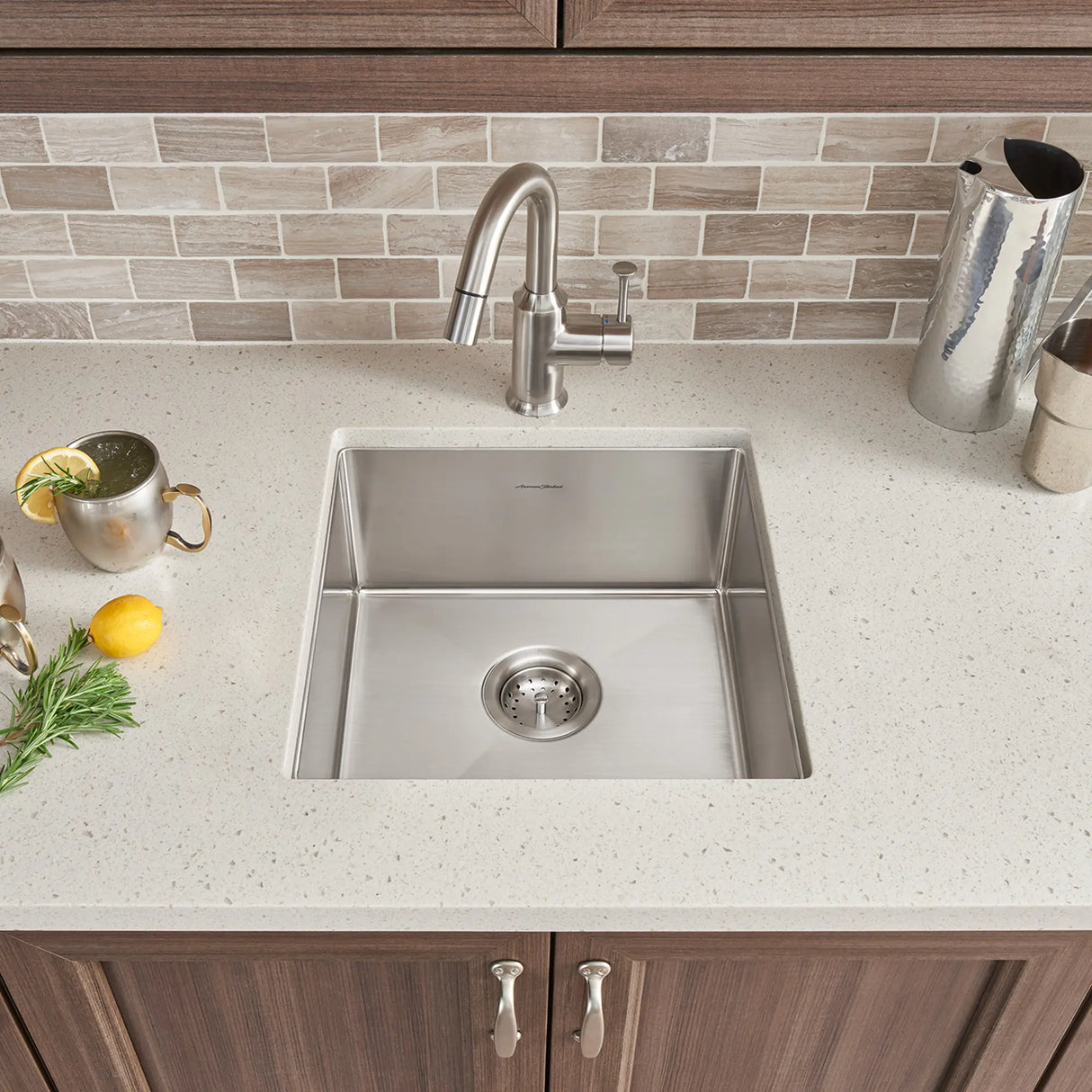 Pekoe® 17 x 17-Inch Stainless Steel Undermount Single Bowl Kitchen Sink