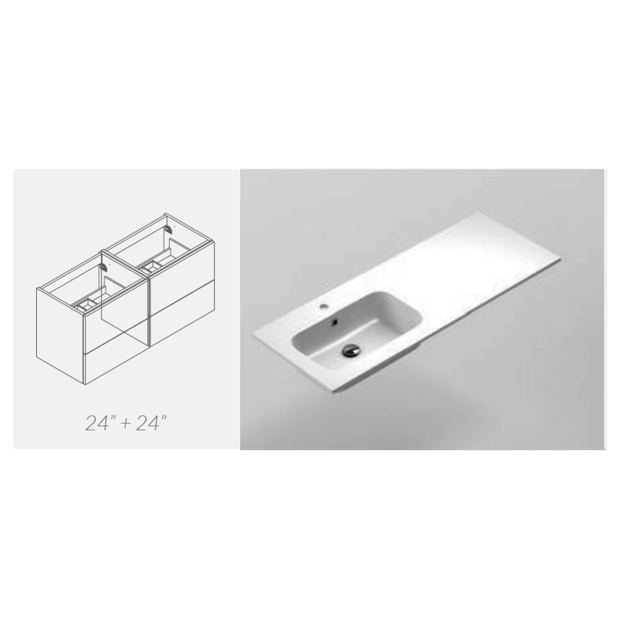 Evolve 48" MX3 Basin Offset Left
