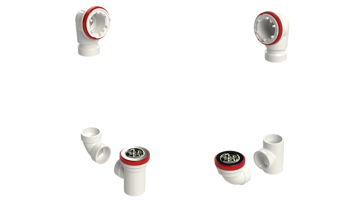 PVC TOTAL 1™ W/O ROUGH-IN KIT - FULL KIT (LESS PIPE, WITH TEE AND EL) (5131RI-K)