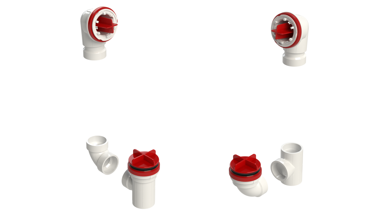 PVC TOTAL 1™ W/O TESTABLE ROUGH-IN KIT - FULL KIT (LESS PIPE, WITH TEE AND EL) (5131TDRI-K)