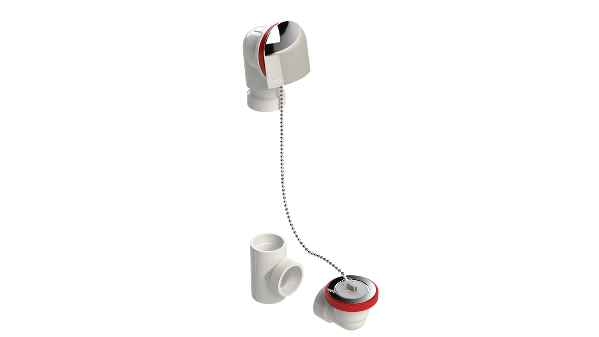 PVC OFFSET WASTE & OVERFLOW PLUG & CHAIN KIT (5150CSK-CP)