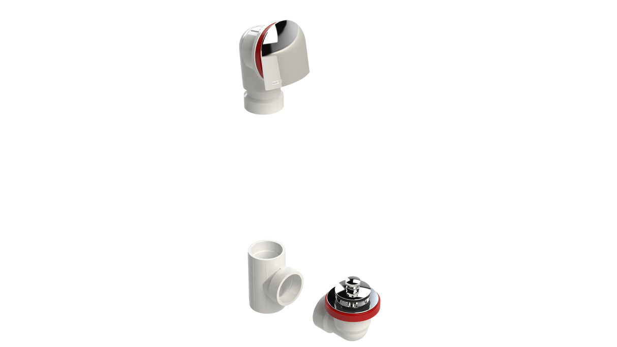PVC OFFSET WASTE & OVERFLOW PUSH-PULL KIT (5150PPK-CP)