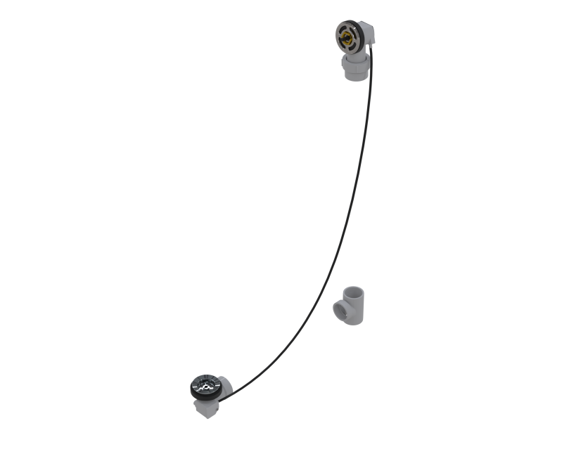 PVC OFFSET WASTE & OVERFLOW ROUGH-IN CABLE-DRIVE - FULL KIT (LESS PIPE, WITH TEE) (5151CRI-39K)