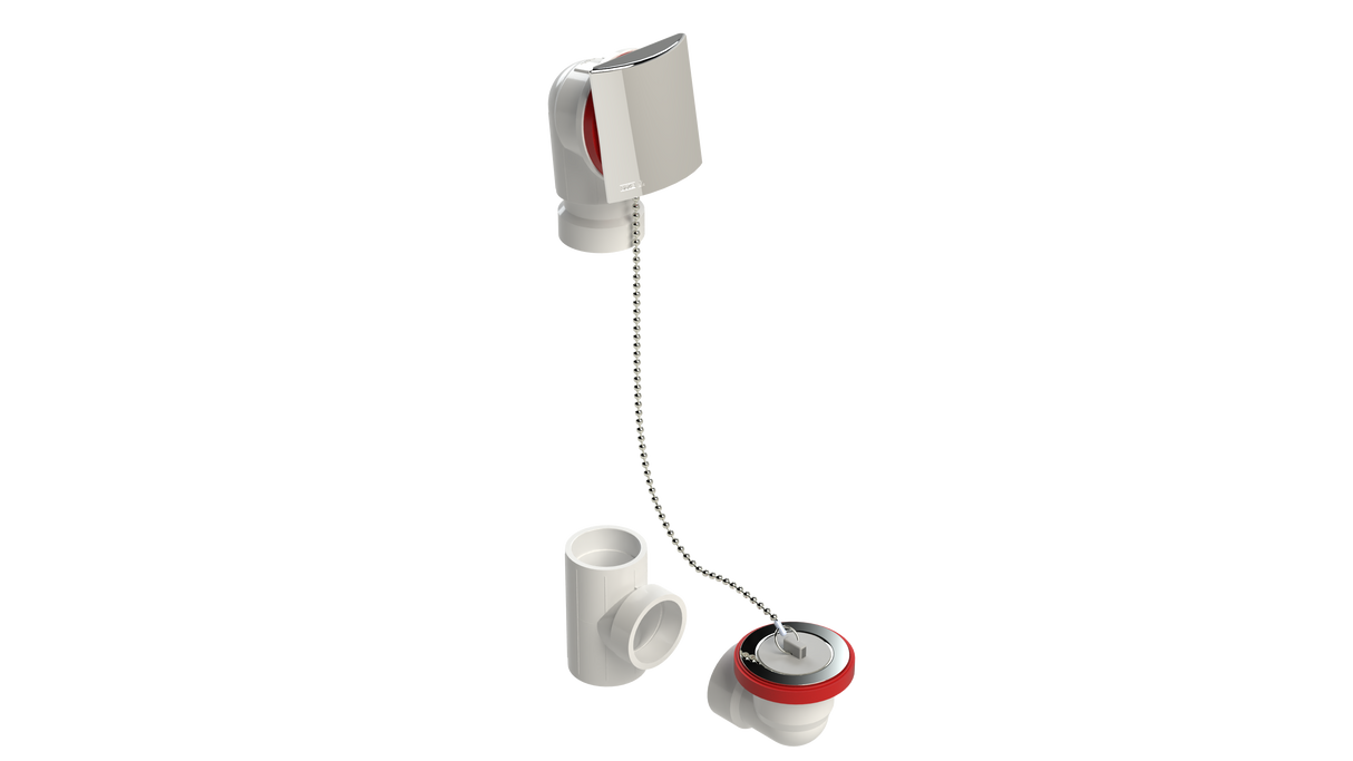 PVC OFFSET WASTE & OVERFLOW PLUG & CHAIN KIT (5151CSK-CP)