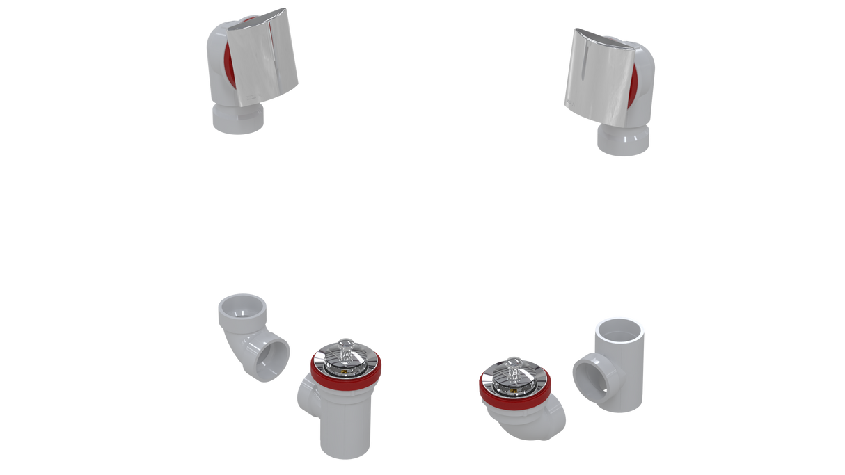 PVC TOTAL 1™ W/O W/SQUARE & LIFT & TURN KIT - FULL KIT (LESS PIPE, WITH TEE AND EL) (5161LK-CP)