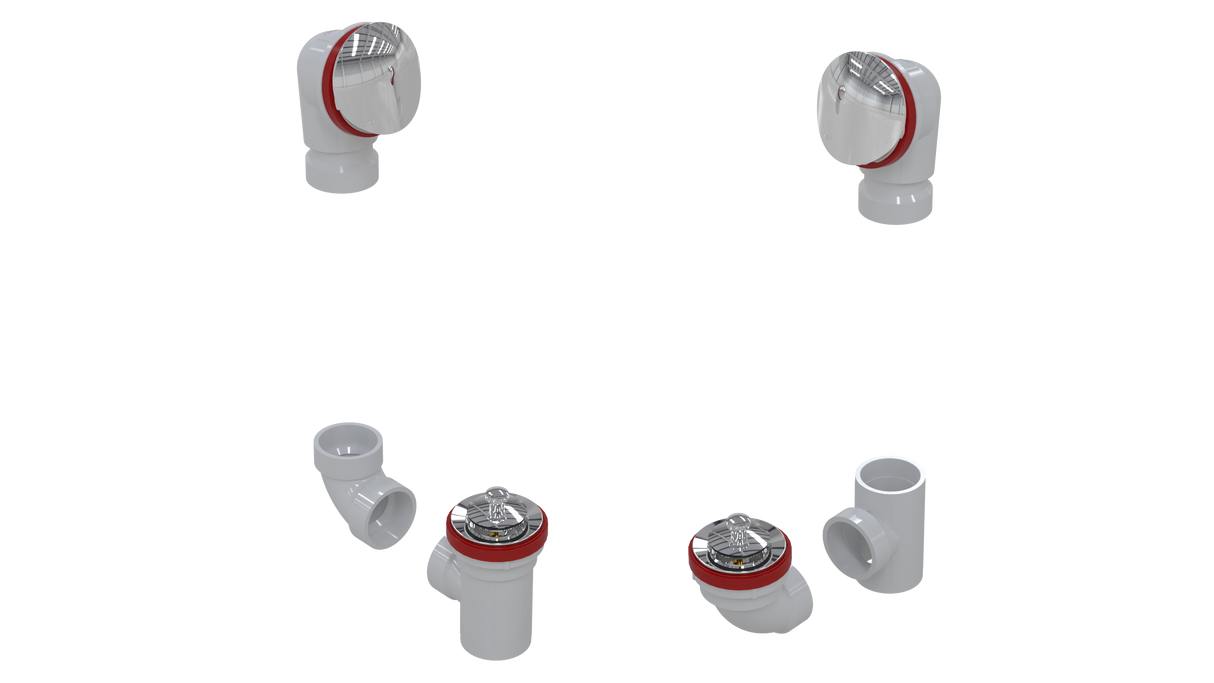 PVC TOTAL 1™ W/O W/ROUND & LIFT & TURN KIT - FULL KIT (LESS PIPE, WITH TEE AND EL) (5162LK-CP)