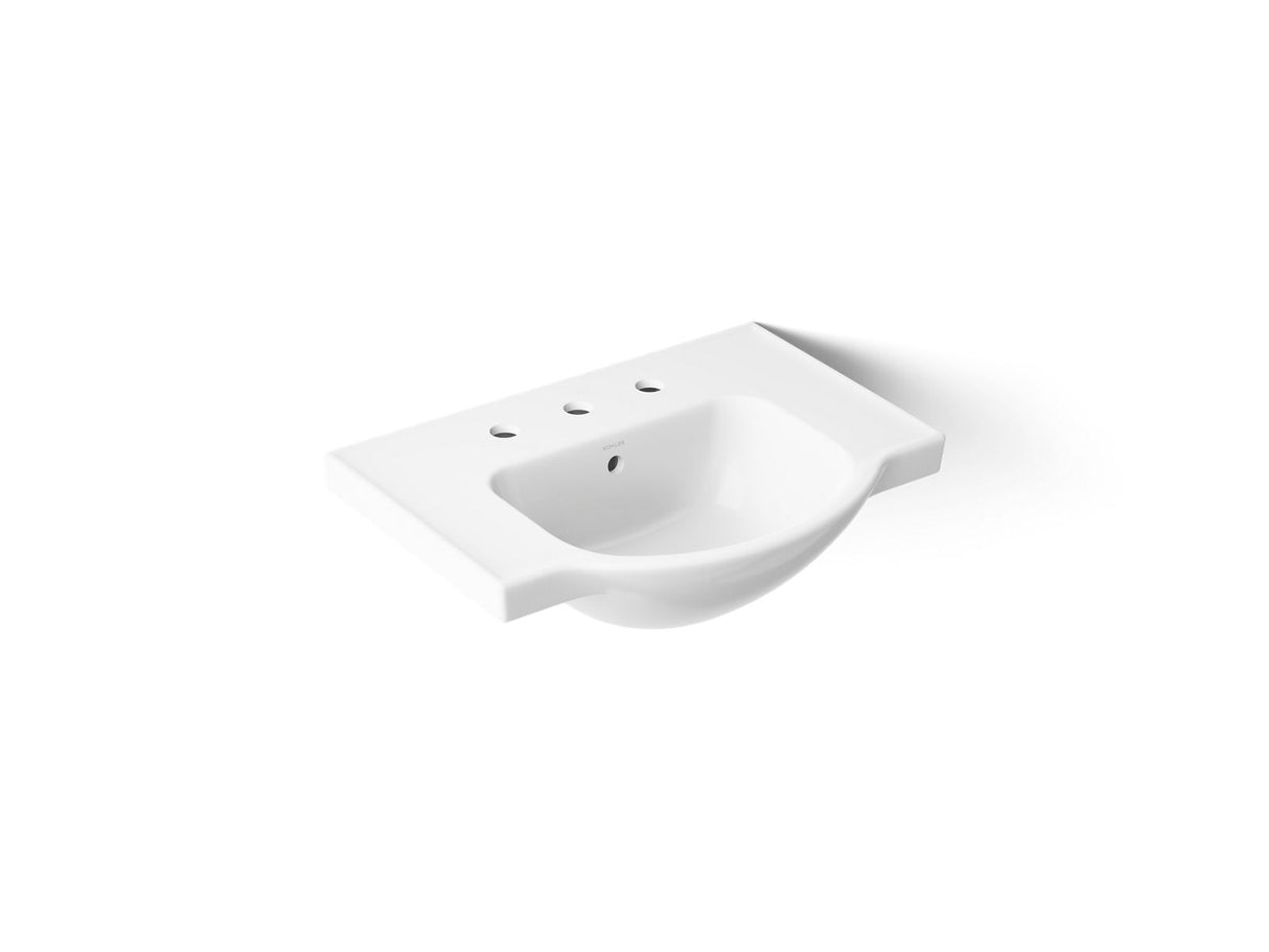 Veer® 24" square pedestal bathroom sink