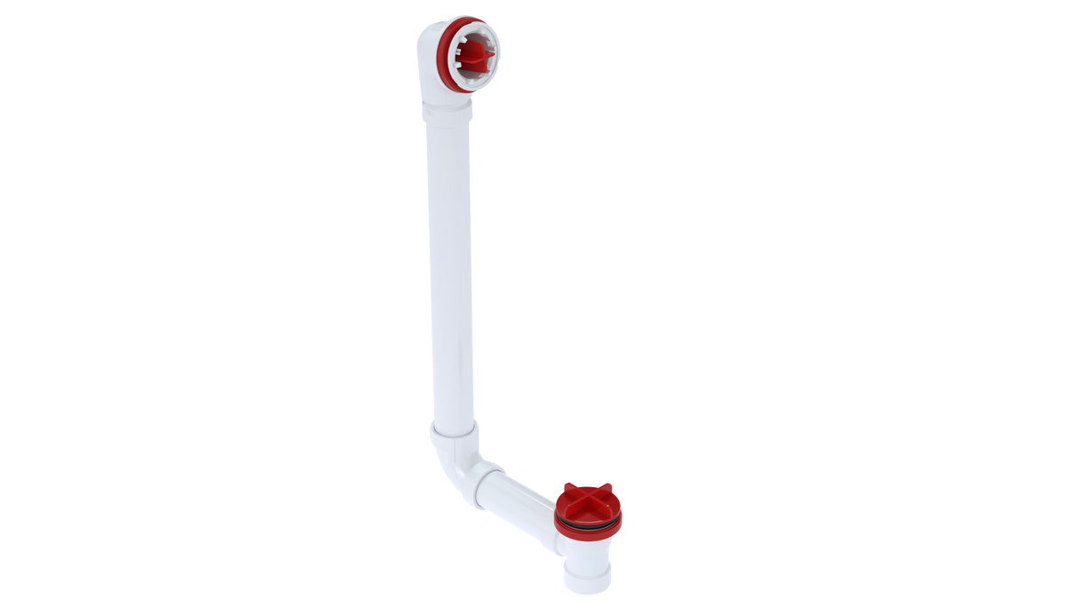 PVC Direct Waste & Overflow Testable Rough-In Extended (52DTDRI-20)