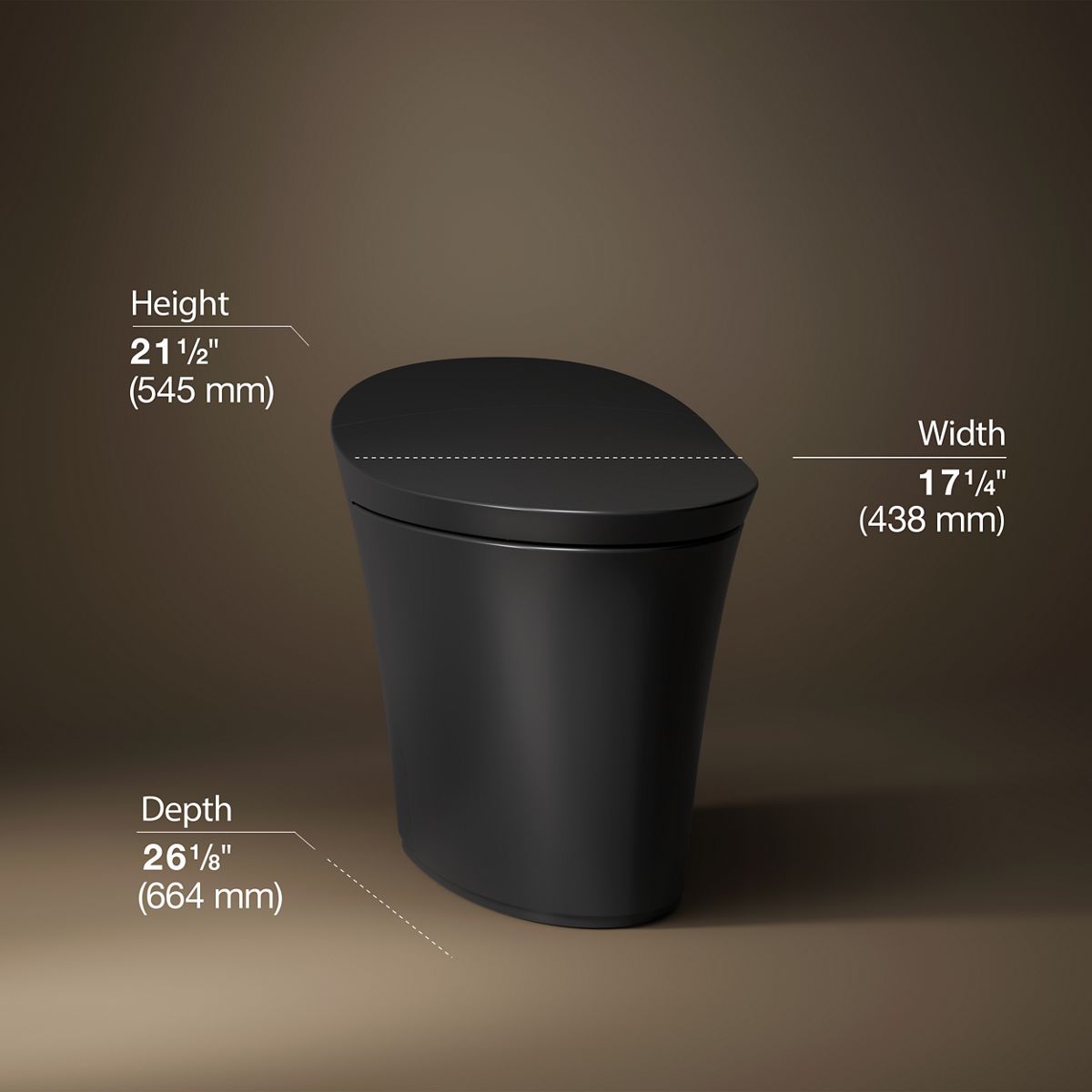 Veil® One-piece compact elongated smart toilet, dual-flush