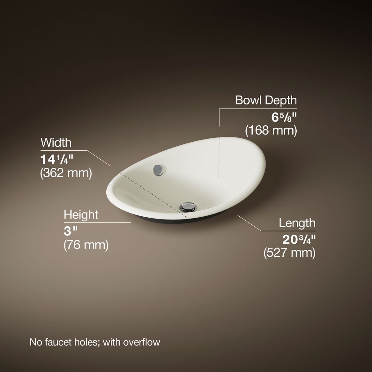 Iron Plains® 20-3/4" oval vessel bathroom sink