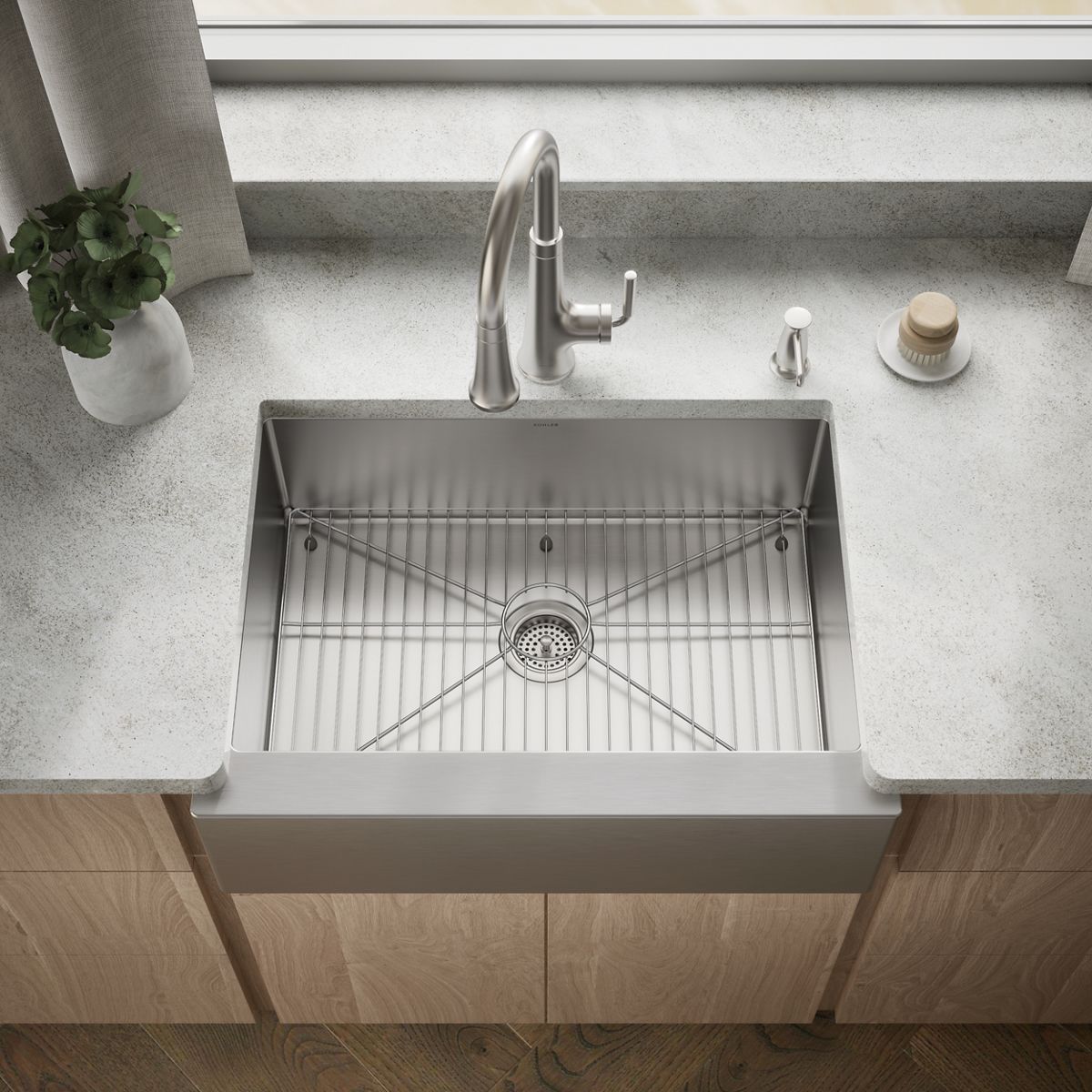 Strive® 29-1/2" undermount single-bowl farmhouse kitchen sink