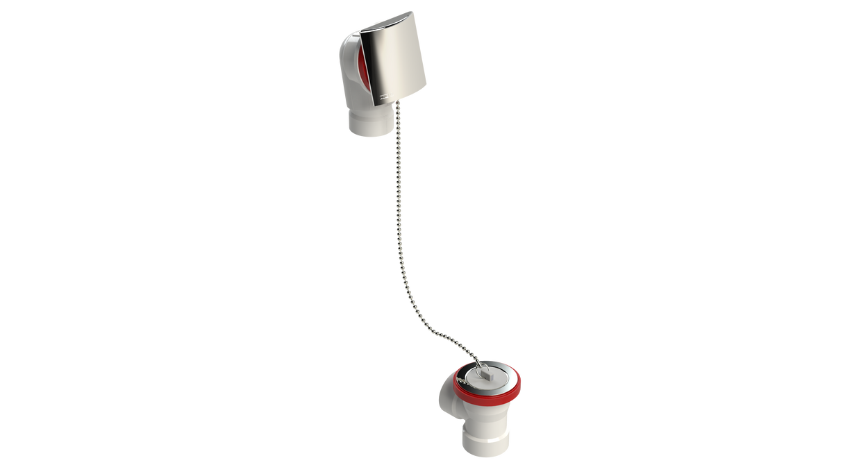 PVC DIRECT DRAIN WASTE & OVERFLOW PLUG & CHAIN HALF KIT (541DCSHK-CP)