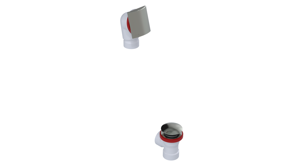 PVC DIRECT DRAIN WASTE & OVERFLOW TIP TOE HALF KIT (541DTIPHK)