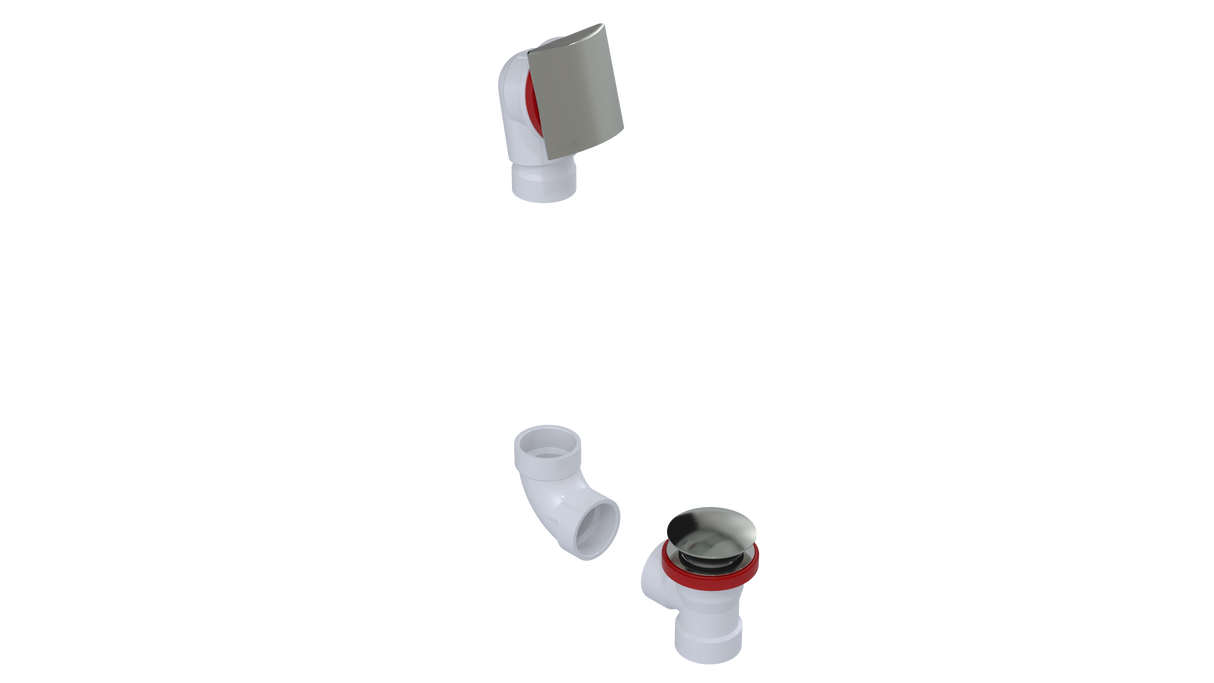PVC DIRECT DRAIN WASTE & OVERFLOW TIP TOE KIT (541DTIPK)