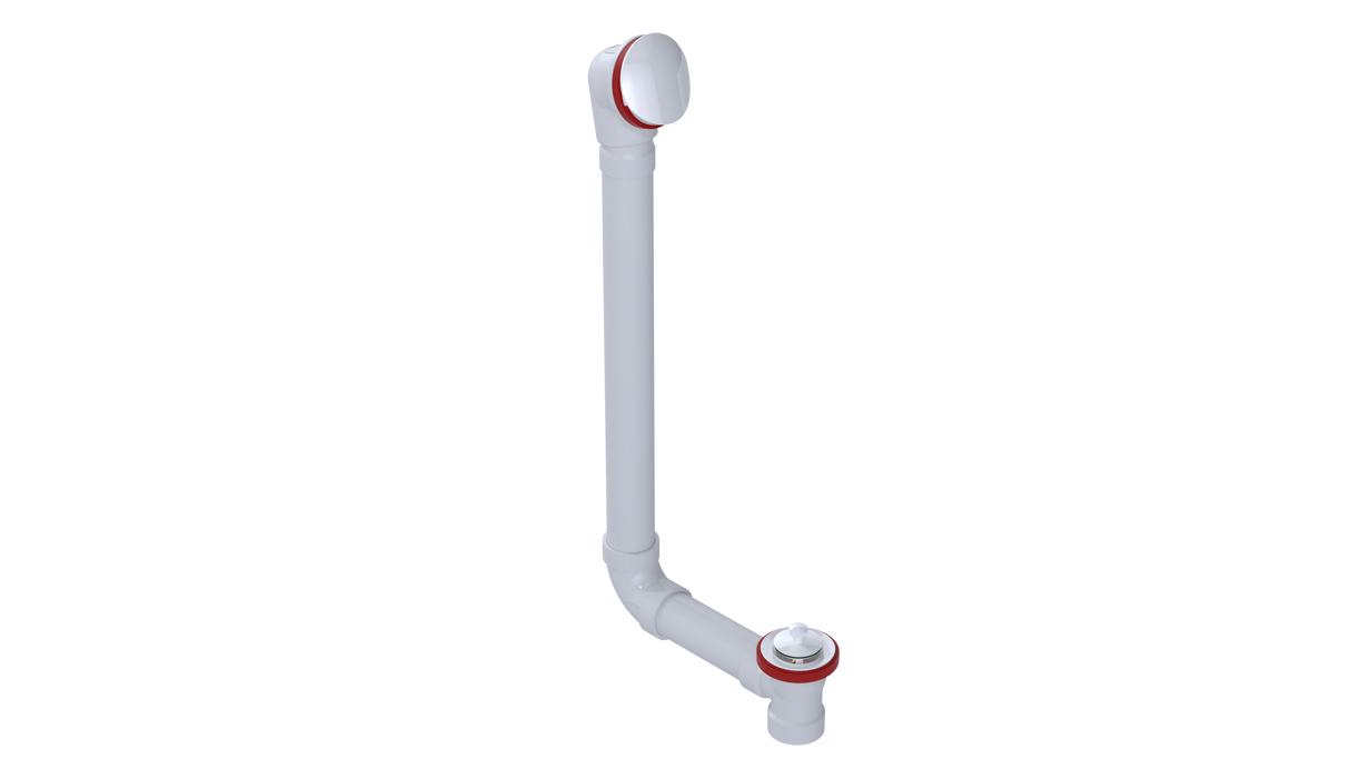PVC DIRECT DRAIN WASTE & OVERFLOW LIFT & TURN EXTENDED (542DL-20W)