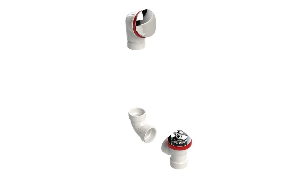 PVC DIRECT DRAIN WASTE & OVERFLOW PUSH-PULL KIT (542DPPK-CP)