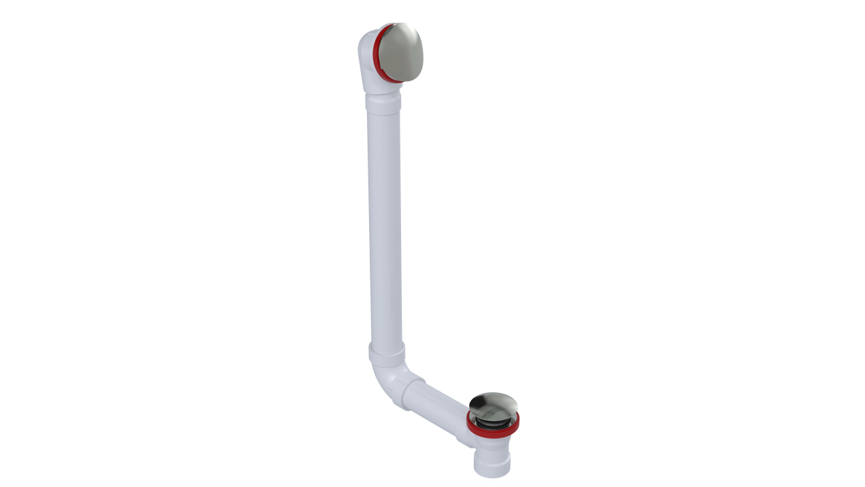 PVC DIRECT DRAIN WASTE & OVERFLOW TIP TOE EXTENDED (542DTIP-20BN)
