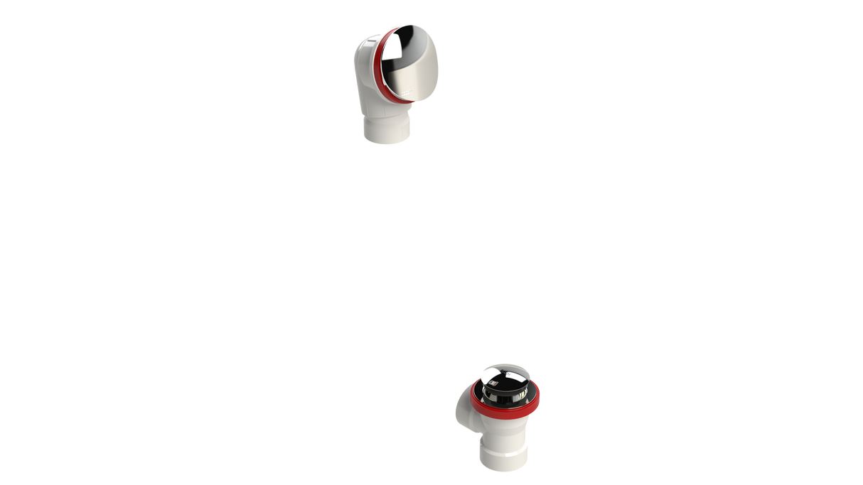 PVC DIRECT DRAIN WASTE & OVERFLOW TIP TOE HALF KIT (542DTIPHK)