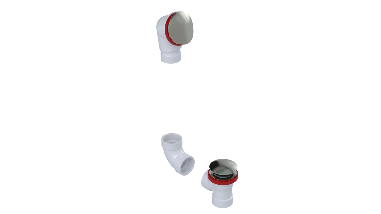 PVC DIRECT DRAIN WASTE & OVERFLOW TIP TOE KIT (542DTIPK)