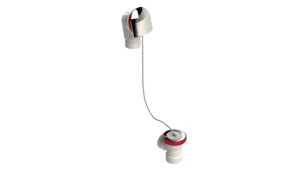 PVC DIRECT DRAIN WASTE & OVERFLOW PLUG & CHAIN HALF KIT (54DCSHK-CP)