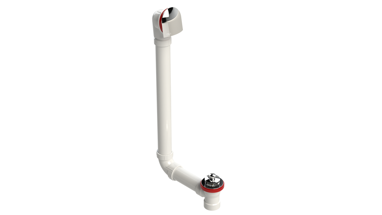PVC DIRECT DRAIN WASTE & OVERFLOW PUSH-PULL EXTENDED (54DPP-20CP)