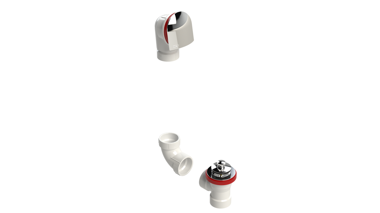 PVC DIRECT DRAIN WASTE & OVERFLOW PUSH-PULL KIT (54DPPK-CP)